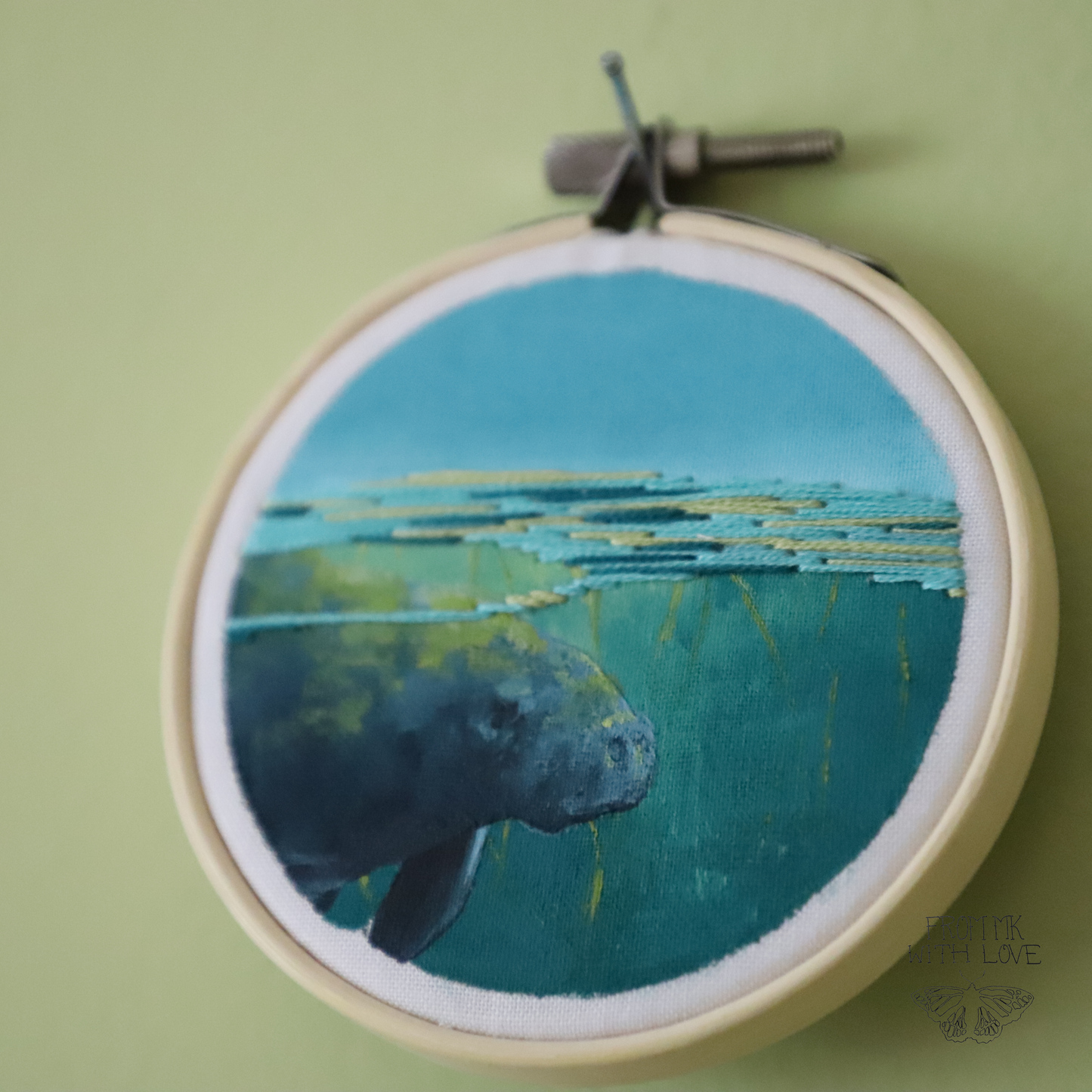 Manatee Embroidery - 3"