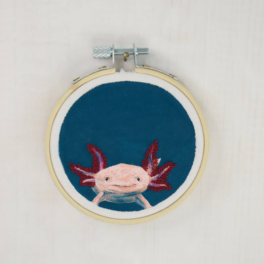 Axolotl embroidery - 3"